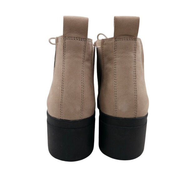 EILEEN FISHER Calm Boots Lace Up Shearling Lamb Fur Bone Tumbled Nubuck Size 7 - Picture 5 of 9